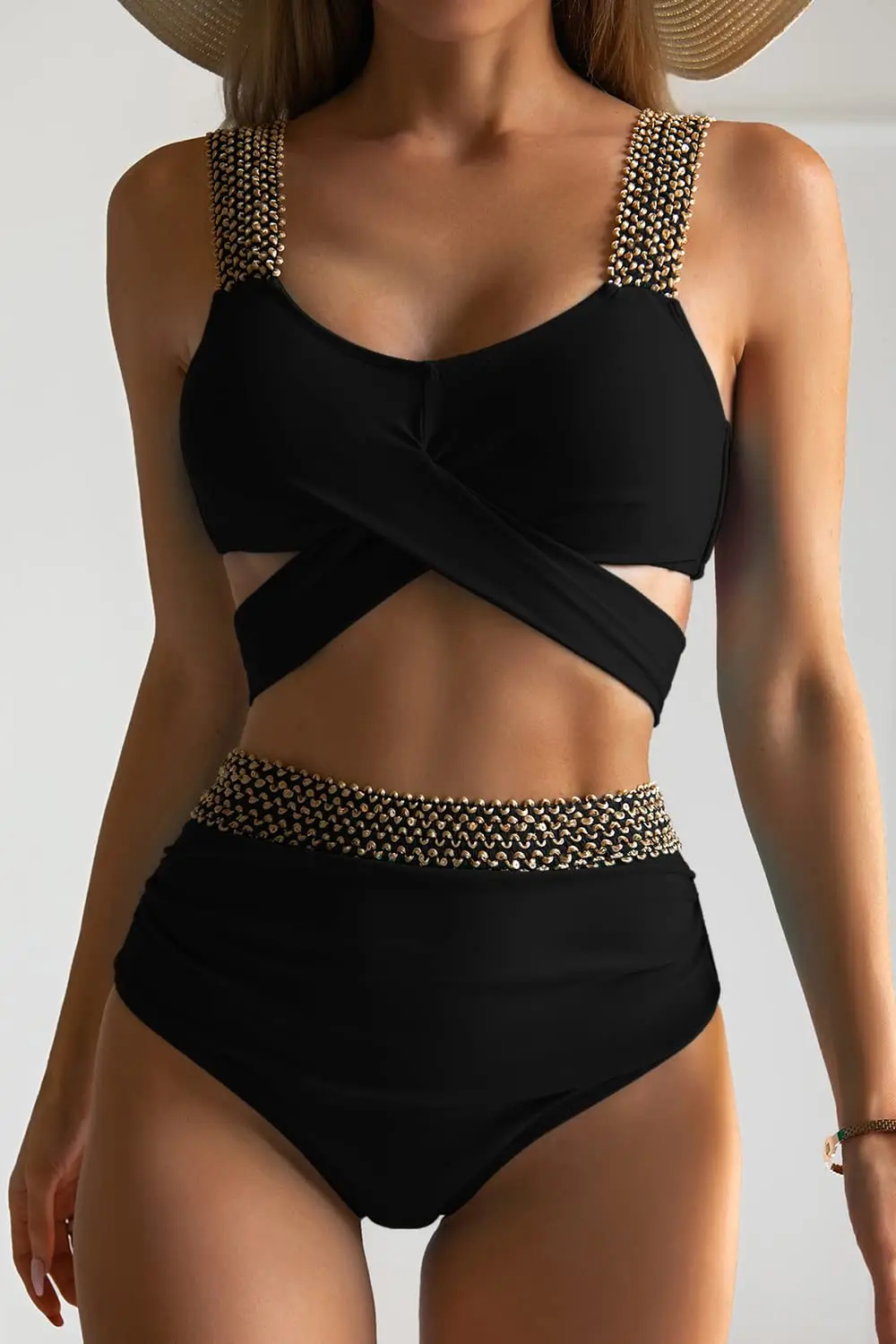 Maillot de bain deux pièces pour femmes, sexy, triangle, croisé, ensemble bikini, tanga, vêtements de plage, nouvelle collection 2023