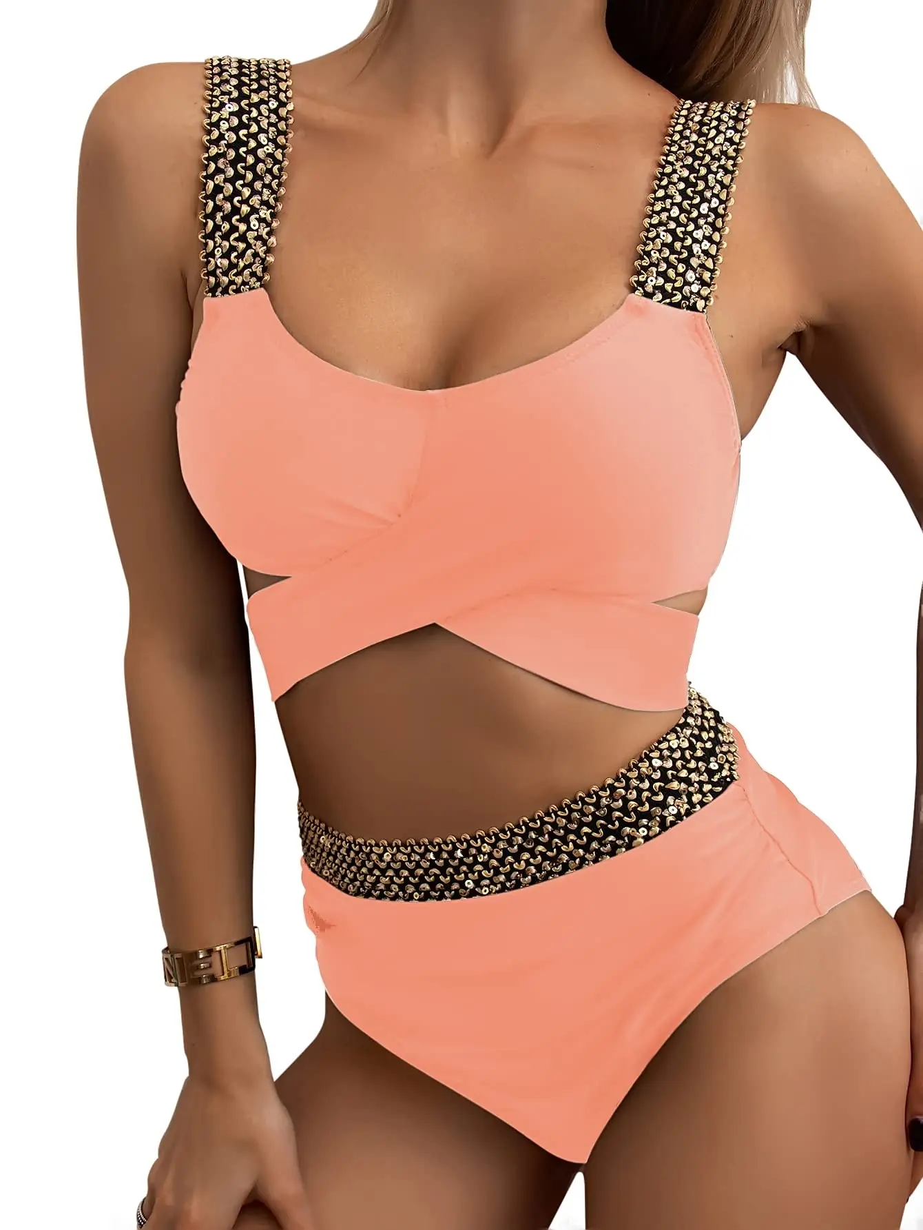 Maillot de bain deux pièces pour femmes, sexy, triangle, croisé, ensemble bikini, tanga, vêtements de plage, nouvelle collection 2023