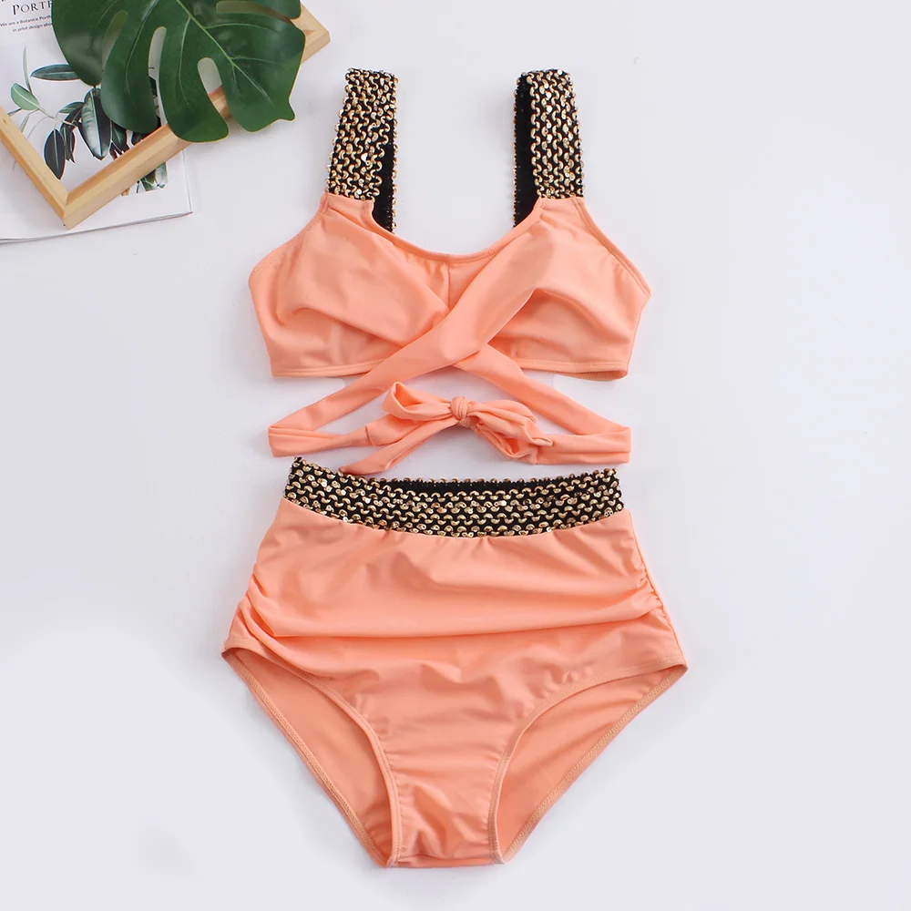 Maillot de bain deux pièces pour femmes, sexy, triangle, croisé, ensemble bikini, tanga, vêtements de plage, nouvelle collection 2023