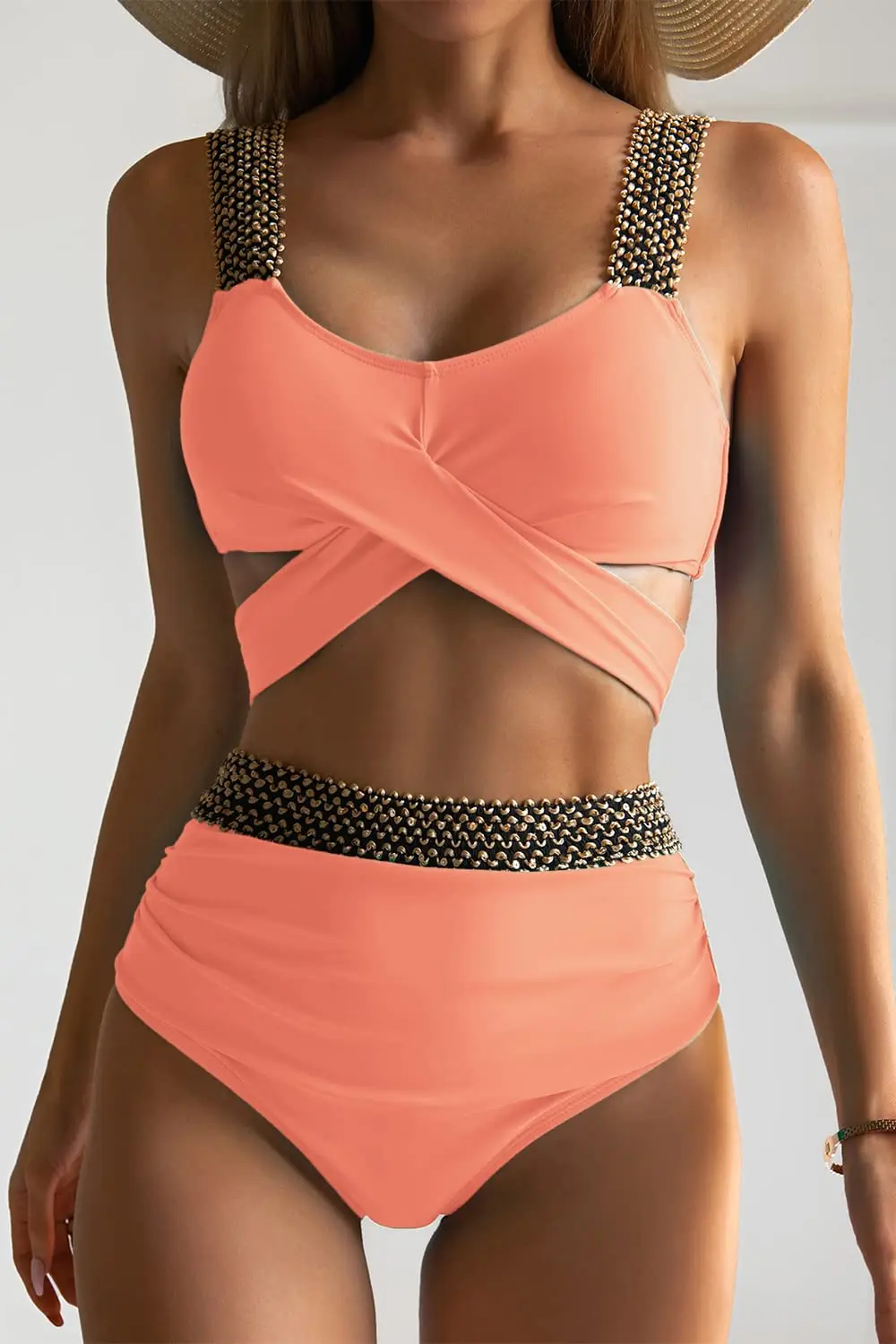 Maillot de bain deux pièces pour femmes, sexy, triangle, croisé, ensemble bikini, tanga, vêtements de plage, nouvelle collection 2023
