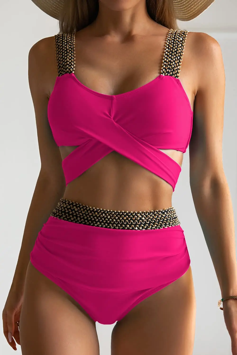 Maillot de bain deux pièces pour femmes, sexy, triangle, croisé, ensemble bikini, tanga, vêtements de plage, nouvelle collection 2023