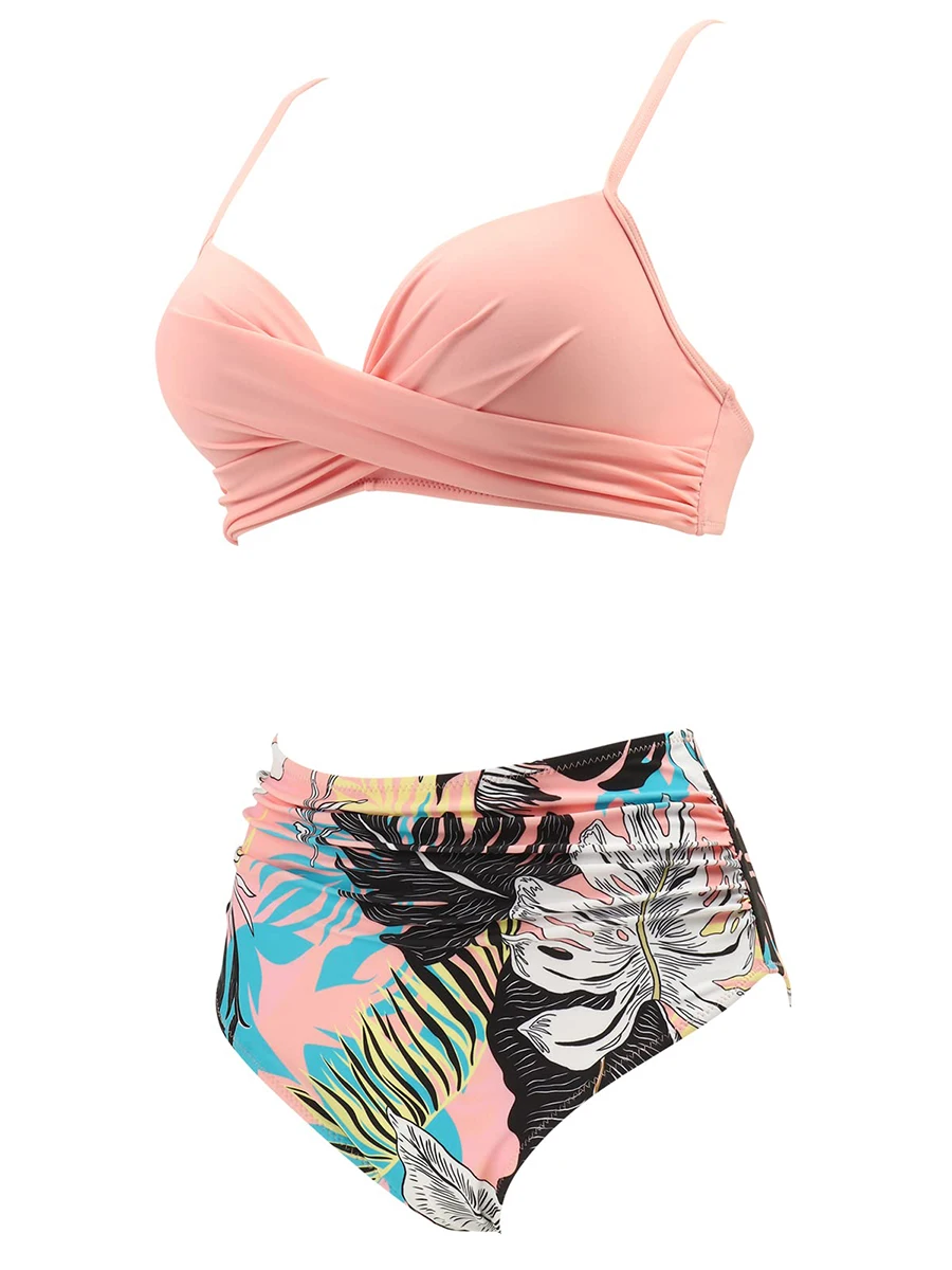 2025 Bikinis à volants croisés femmes maillots de bain imprimer Sexy taille haute maillot de bain femme maillots de bain baigneurs maillot de bain