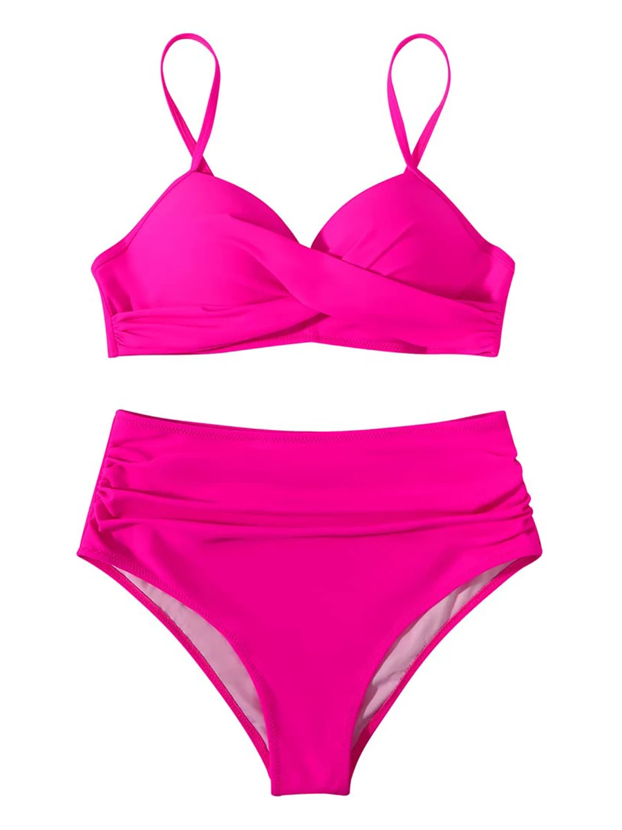 2025 Bikinis à volants croisés femmes maillots de bain imprimer Sexy taille haute maillot de bain femme maillots de bain baigneurs maillot de bain