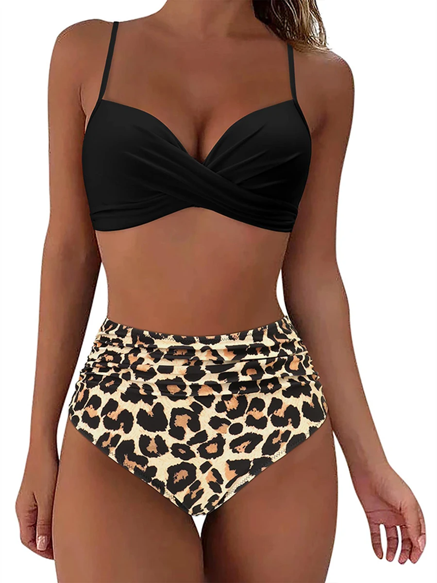 2025 Bikinis à volants croisés femmes maillots de bain imprimer Sexy taille haute maillot de bain femme maillots de bain baigneurs maillot de bain