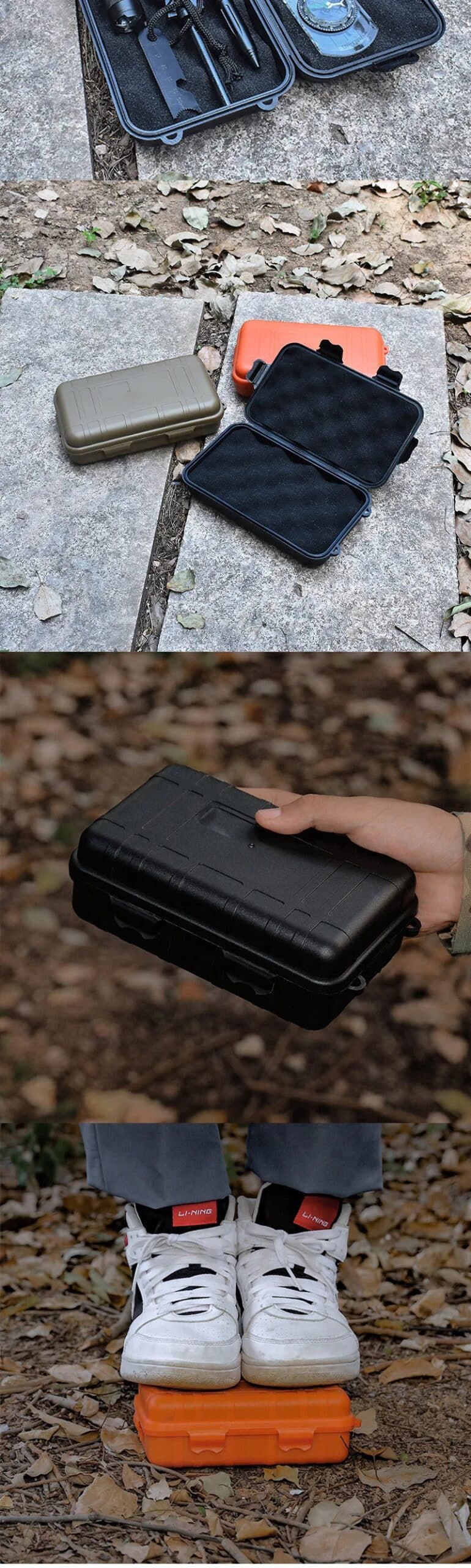 Boîte de Kit de survie en plein air, grand outil, antichoc et résistant à la pression, boîte scellée étanche et antichute, boîte de rangement de survie sauvage