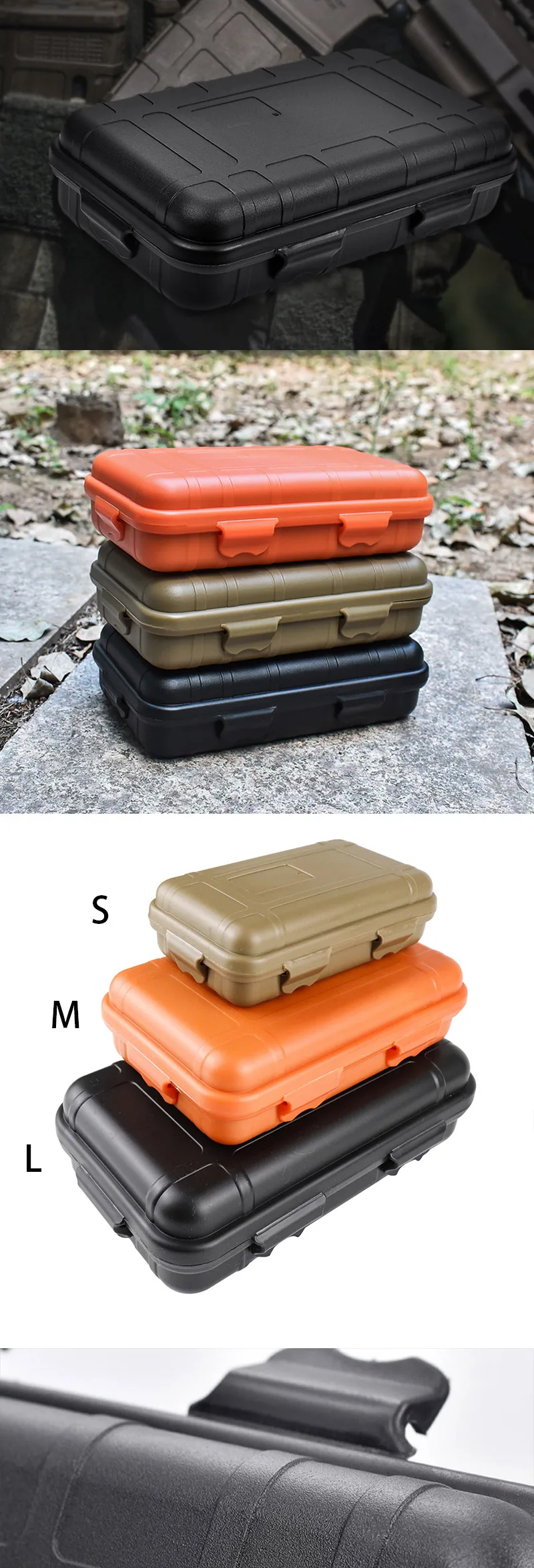 Boîte de Kit de survie en plein air, grand outil, antichoc et résistant à la pression, boîte scellée étanche et antichute, boîte de rangement de survie sauvage