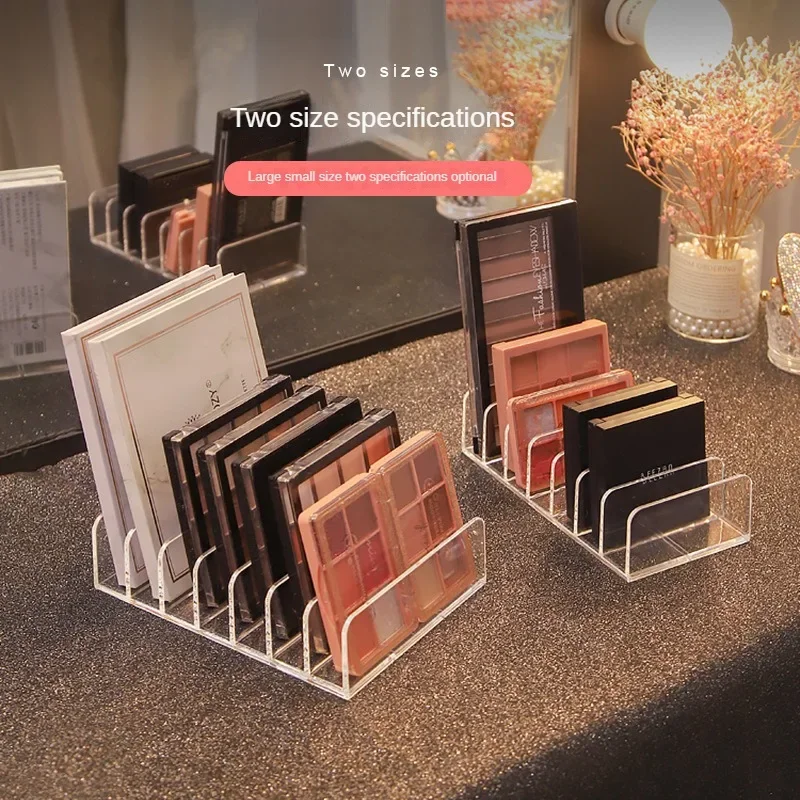 Organisateur de maquillage transparent à 7 compartiments pour palette de fard à paupières et cosmétiques, coiffeuse et boîte de rangement sur comptoir de salle de bain