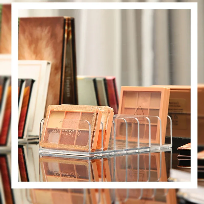 Organisateur de maquillage transparent à 7 compartiments pour palette de fard à paupières et cosmétiques, coiffeuse et boîte de rangement sur comptoir de salle de bain
