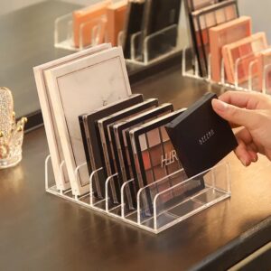 Organisateur de maquillage transparent à 7 compartiments pour palette de fard à paupières et cosmétiques, coiffeuse et boîte de rangement sur comptoir de salle de bain