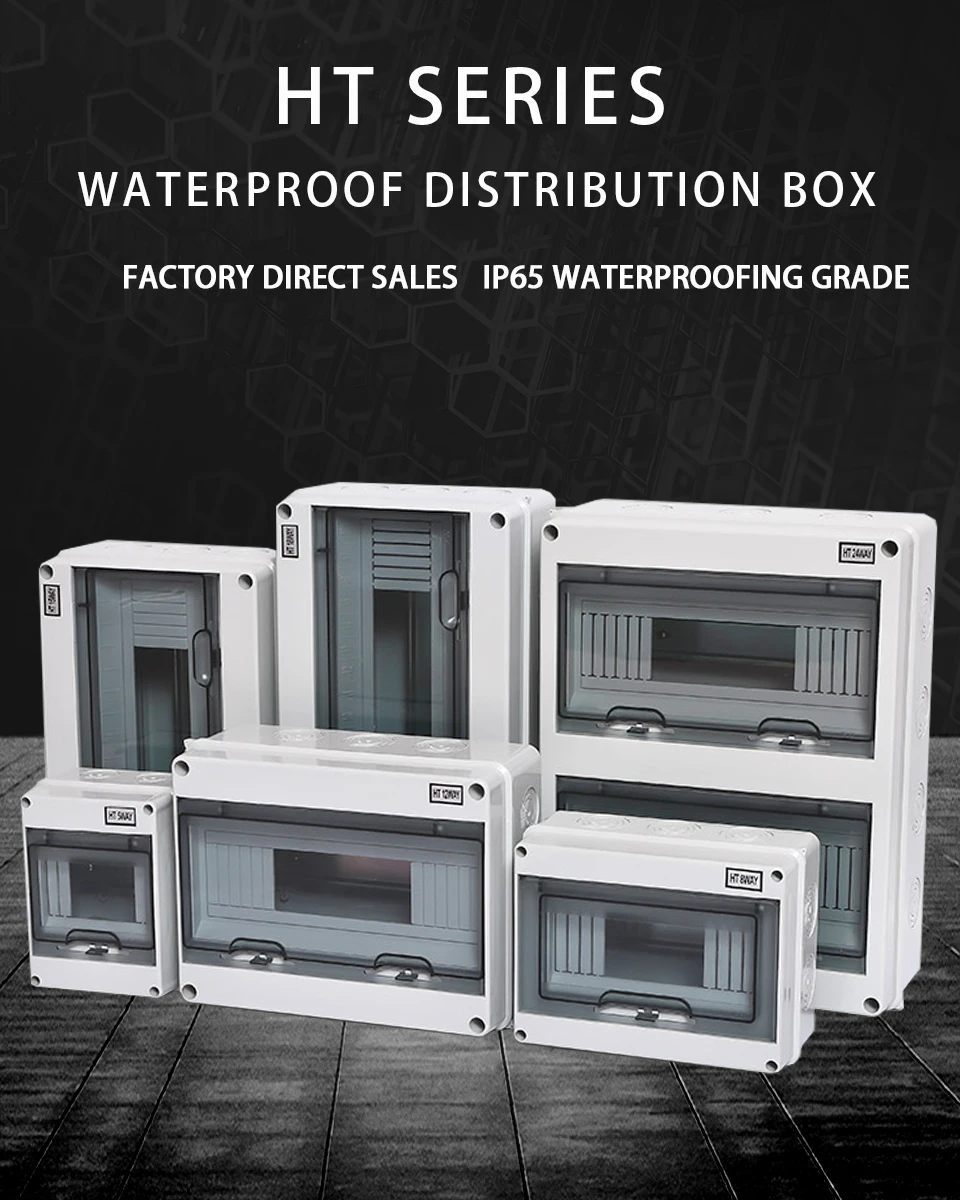 Boîte de jonction série HT 2/3/5/8/12/15/18/24WAY PC plastique électrique extérieur IP65 boîte de Distribution étanche boîte de commutation