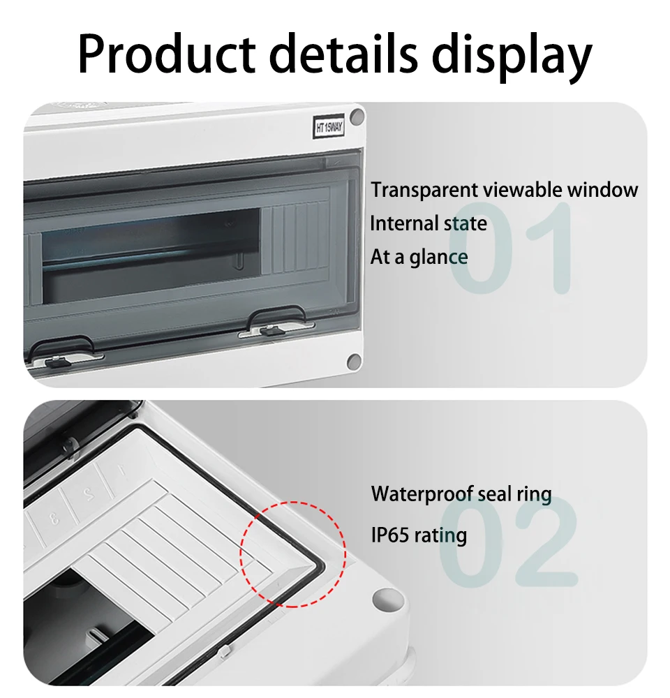 Boîte de jonction série HT 2/3/5/8/12/15/18/24WAY PC plastique électrique extérieur IP65 boîte de Distribution étanche boîte de commutation