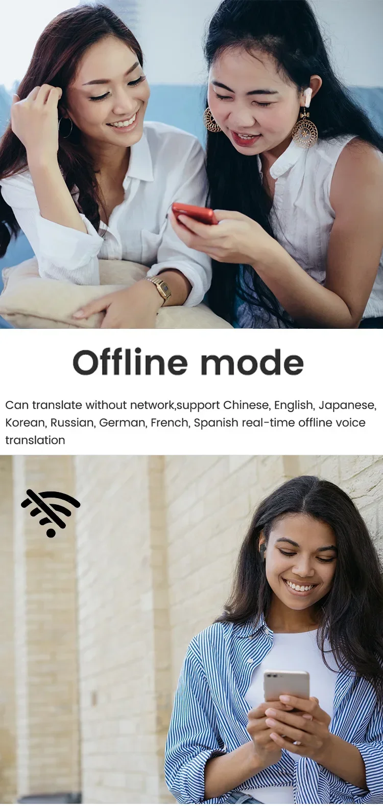 Écouteurs Bluetooth en temps réel B11, écouteurs de traduction, Campan, 144 langues simultanées, écouteurs d'interprétation commerciale