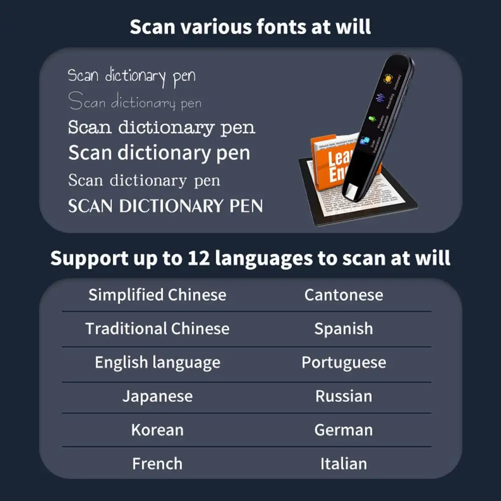 Mini stylo de lecture de numérisation portable, 112 langues, WiFi, EAU intelligent mobile, CampanVioce, dictionnaire, entreprise