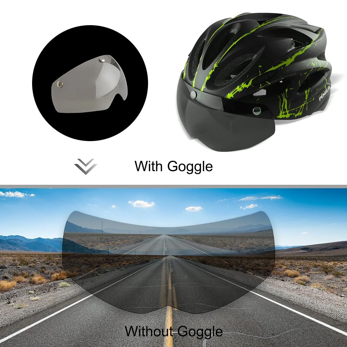 PEMILA-Casque de sécurité de cyclisme ultraléger, casque de vélo de moto en plein air, visière à lentille parfaite, route de montagne, casque de vélo VTT