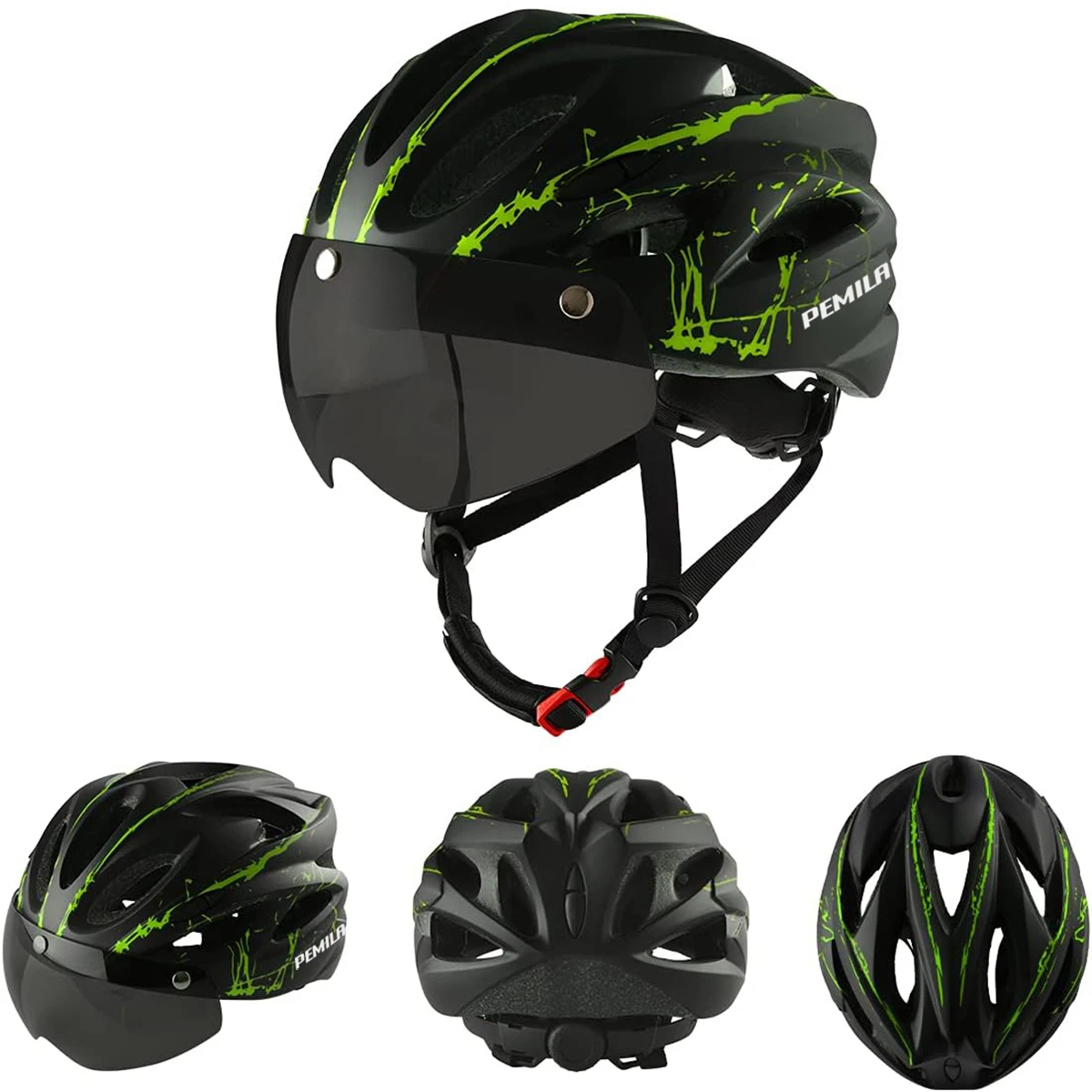 PEMILA-Casque de sécurité de cyclisme ultraléger, casque de vélo de moto en plein air, visière à lentille parfaite, route de montagne, casque de vélo VTT
