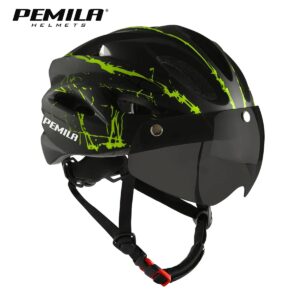 PEMILA-Casque de sécurité de cyclisme ultraléger, casque de vélo de moto en plein air, visière à lentille parfaite, route de montagne, casque de vélo VTT