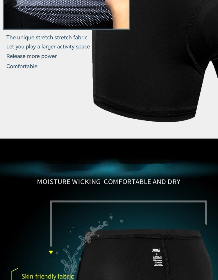 JEPOZRA Guitar Short de cyclisme pour homme, en maille respirante, avec coussin en gel 5D, antichoc, pour VTT