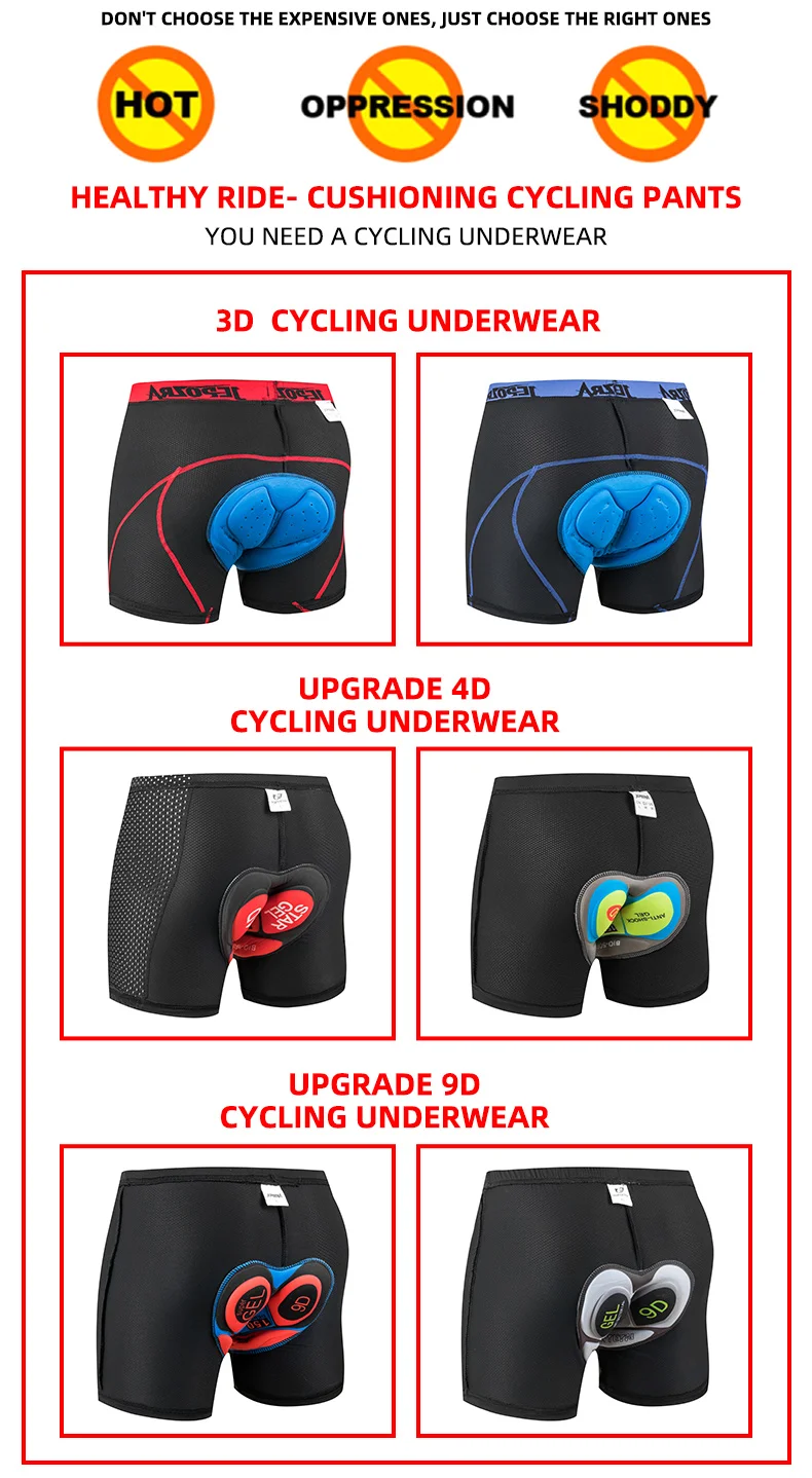 JEPOZRA Guitar Short de cyclisme pour homme, en maille respirante, avec coussin en gel 5D, antichoc, pour VTT