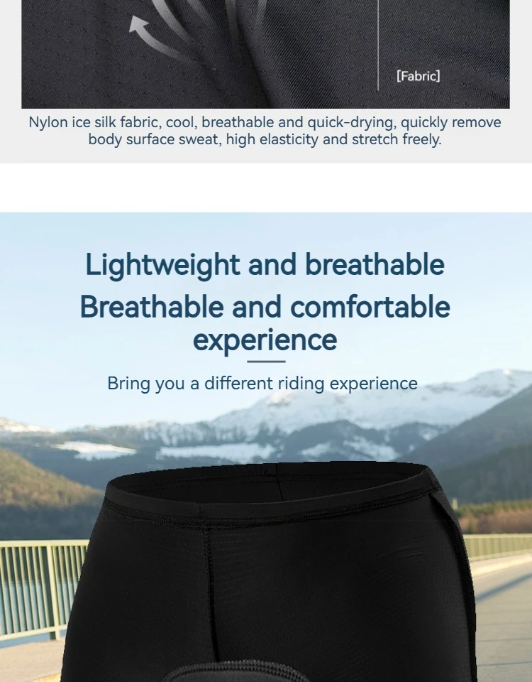 JEPOZRA Guitar Short de cyclisme pour homme, en maille respirante, avec coussin en gel 5D, antichoc, pour VTT