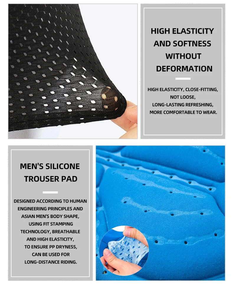 JEPOZRA Guitar Short de cyclisme pour homme, en maille respirante, avec coussin en gel 5D, antichoc, pour VTT