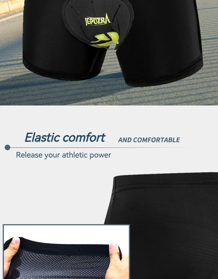 JEPOZRA Guitar Short de cyclisme pour homme, en maille respirante, avec coussin en gel 5D, antichoc, pour VTT