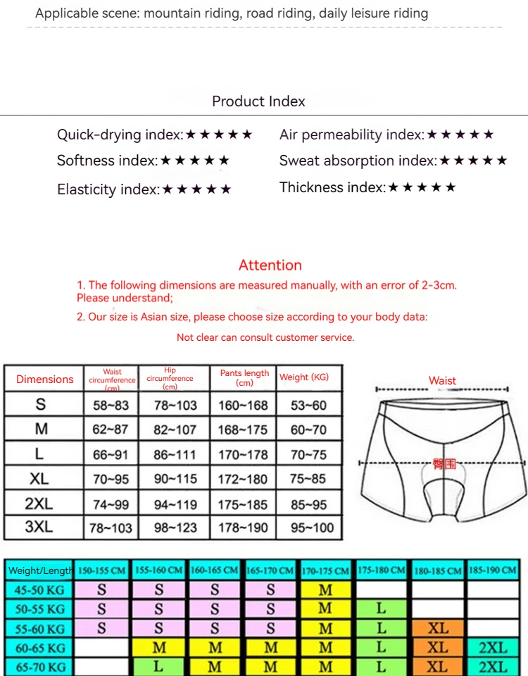 JEPOZRA Guitar Short de cyclisme pour homme, en maille respirante, avec coussin en gel 5D, antichoc, pour VTT
