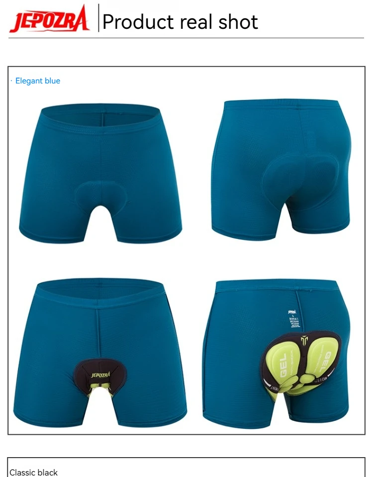 JEPOZRA Guitar Short de cyclisme pour homme, en maille respirante, avec coussin en gel 5D, antichoc, pour VTT