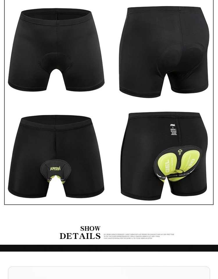 JEPOZRA Guitar Short de cyclisme pour homme, en maille respirante, avec coussin en gel 5D, antichoc, pour VTT