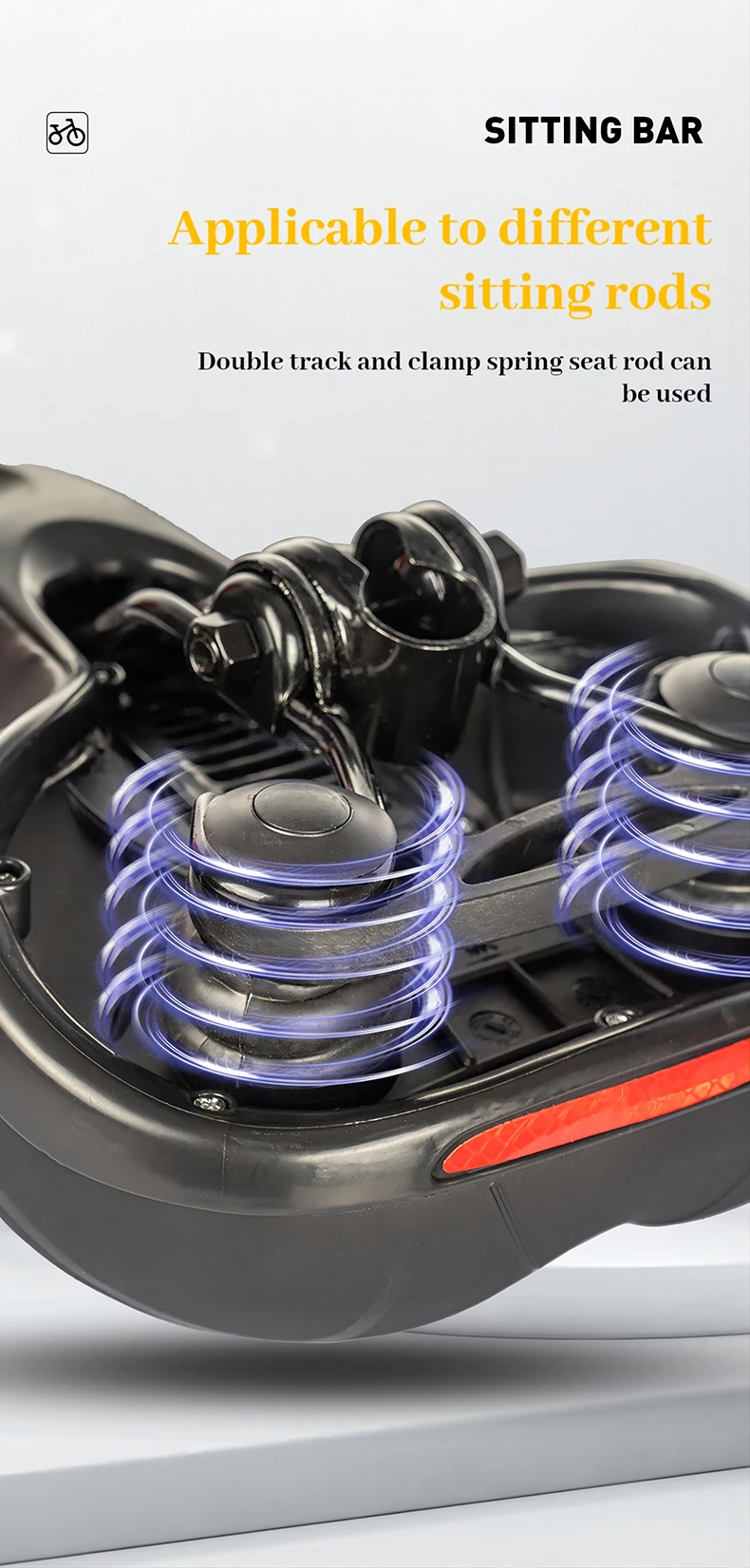 Selle de vélo creuse et respirante pour hommes et femmes, vélo de route VTT, absorbant les chocs, confortable, gros fesses, siège de vélo, avertissement de sécurité