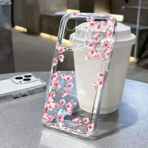 Coque transparente à fleurs pour iPhone 11 à 16 Pro Max