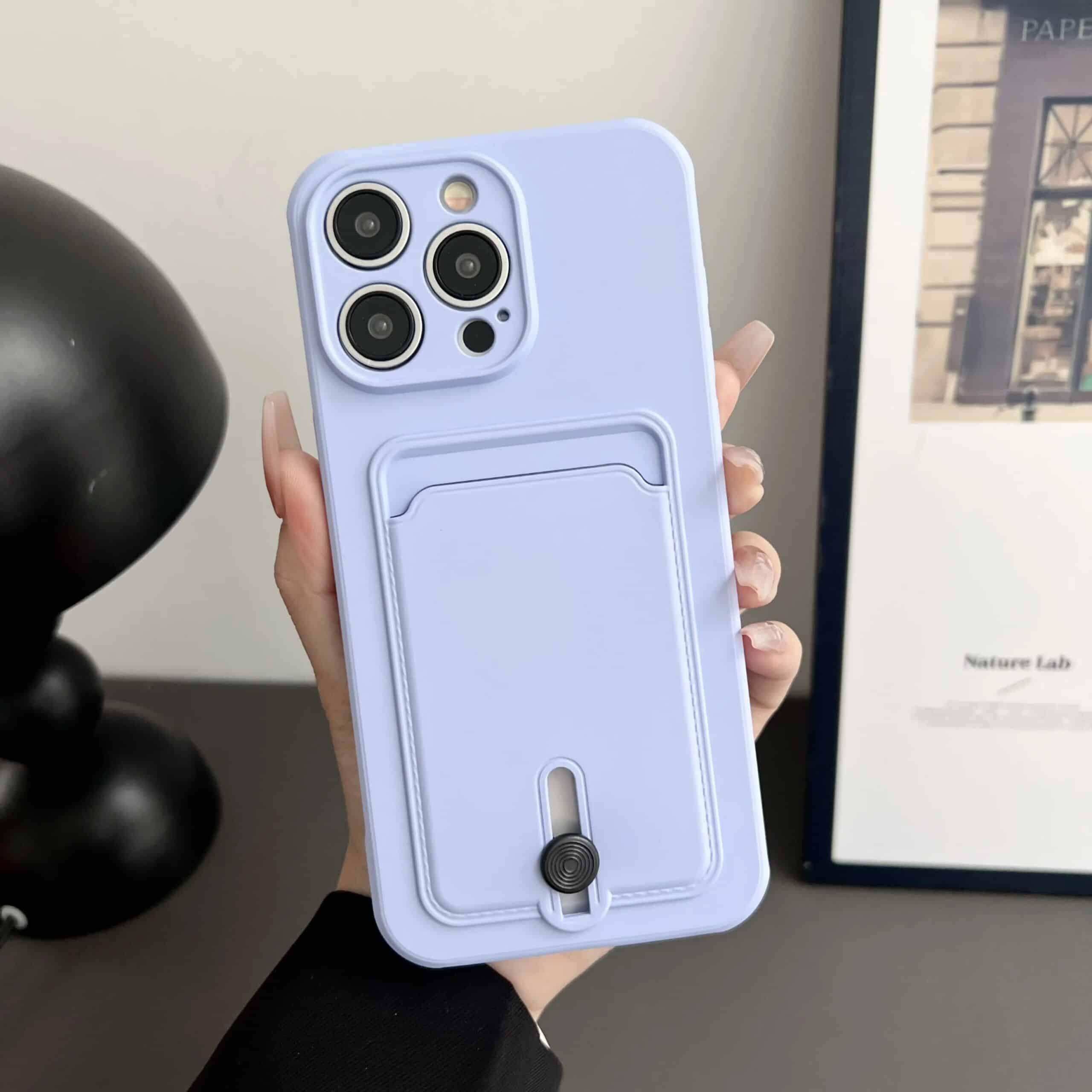 Push Card Bag Slot Holder Wallet Phone Case For iPhone 16 15 14 11 12 13 Pro Max Plus Shockproof Soft Matte Silicone Back Cover