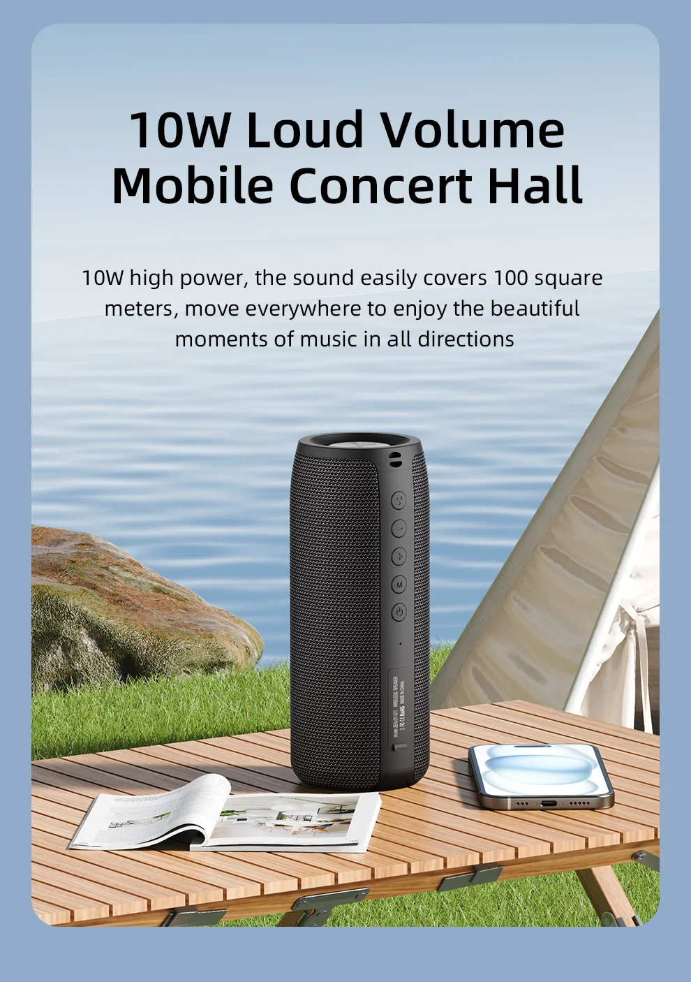 ZEALOT-S51 haut-parleur Bluetooth Portable TWS caisson de basses sans fil haut-parleurs extérieurs étanches Boombox AUX TF haut-parleur stéréo