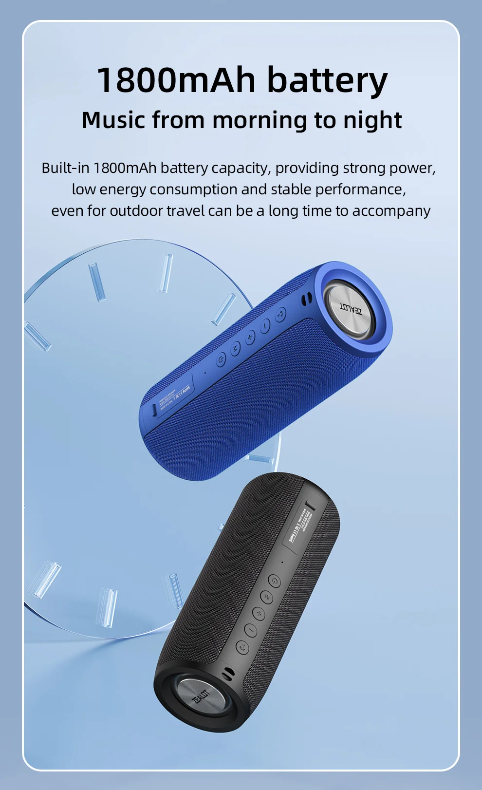 ZEALOT-S51 haut-parleur Bluetooth Portable TWS caisson de basses sans fil haut-parleurs extérieurs étanches Boombox AUX TF haut-parleur stéréo