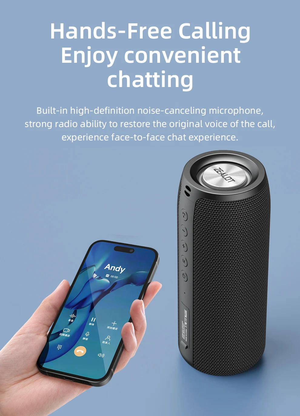 ZEALOT-S51 haut-parleur Bluetooth Portable TWS caisson de basses sans fil haut-parleurs extérieurs étanches Boombox AUX TF haut-parleur stéréo