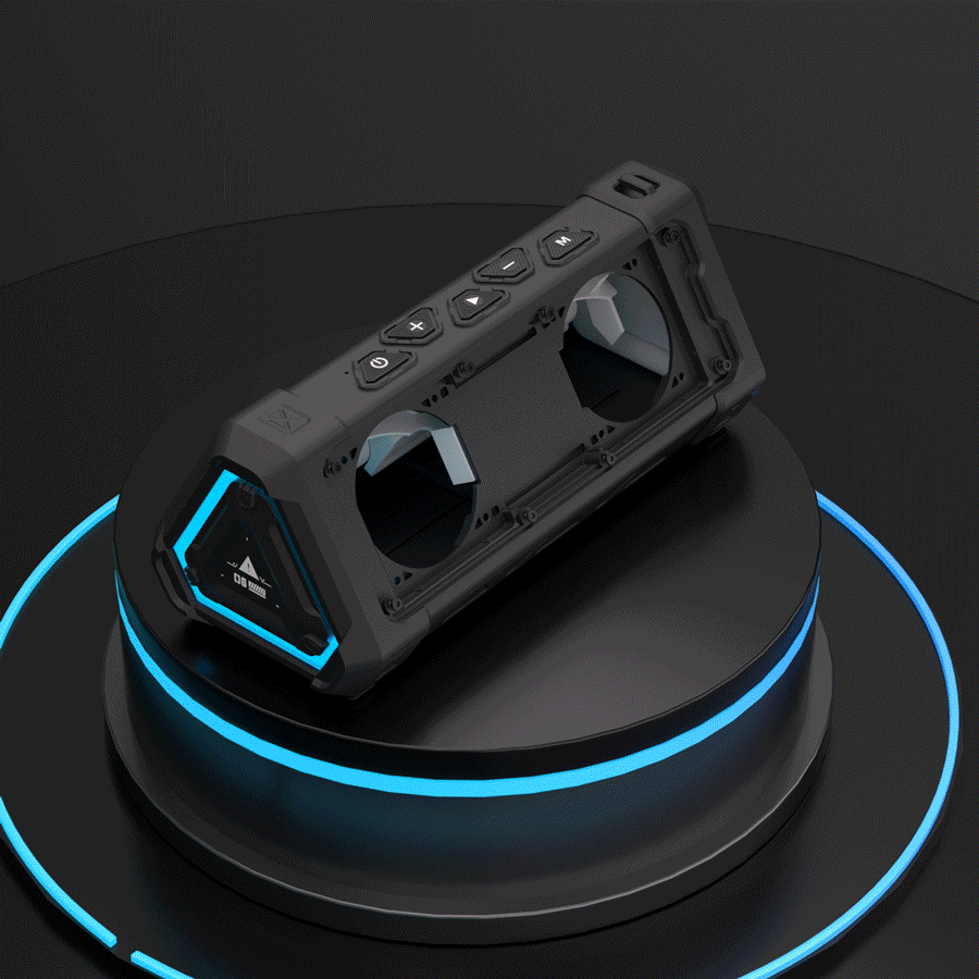 MLOVE P3 haut-parleur Bluetooth extérieur, puissance de sortie 40W haut-parleur Bluetooth 5.3, son stéréo IPX7 étanche, carte Micro SD, lumière RGB