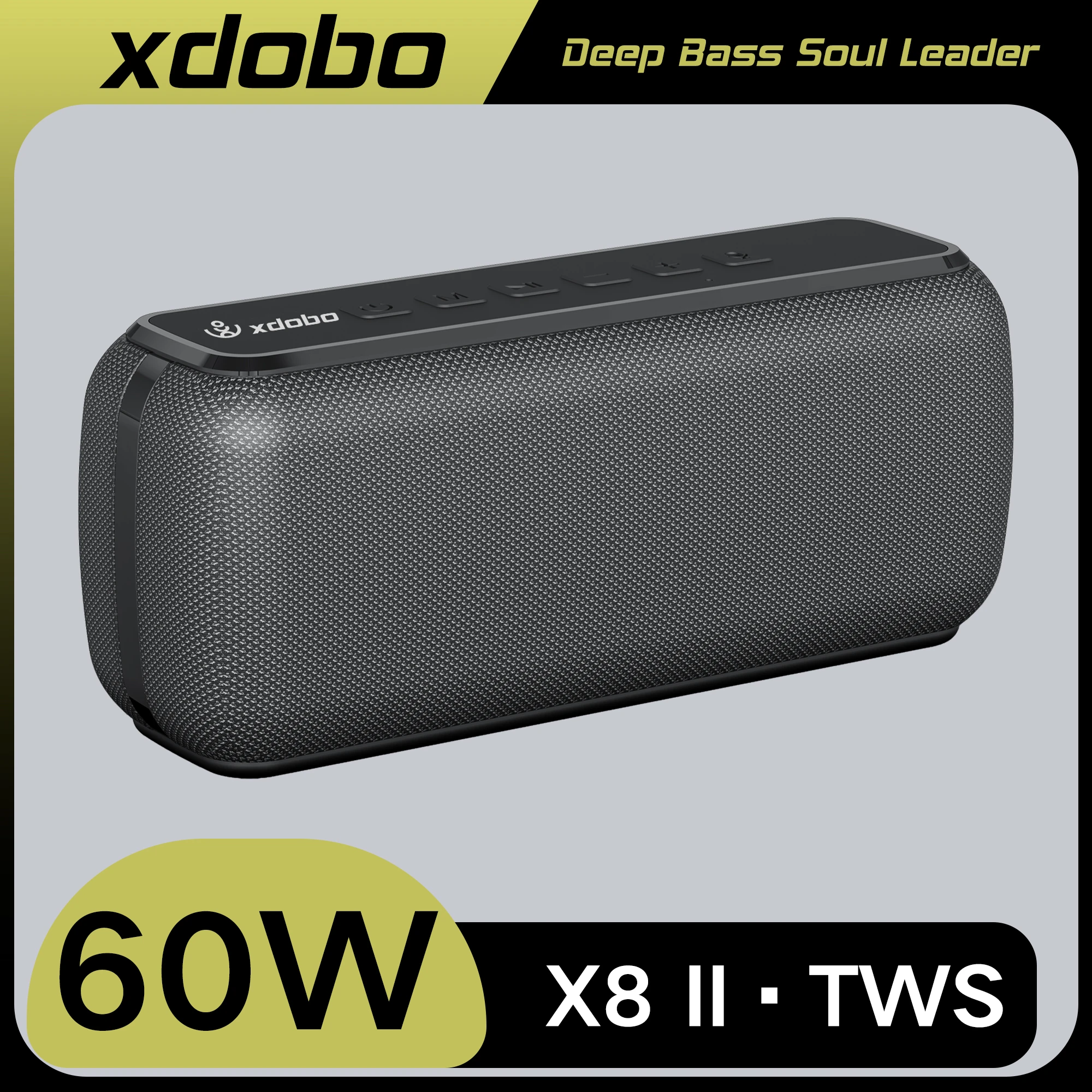 XDOBO X8 60W haut-parleurs portables Bluetooth-compatible basse caisson de basses sans fil étanche 6600mAh fonction TWS Support TF/AUX