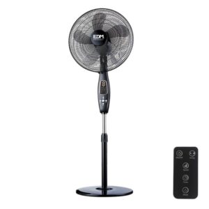 Ventilateur sur Pied EDM 33967 – Ø 40 cm – 60W – Télécommande – Minuterie 7,5h – 3 Vitesses