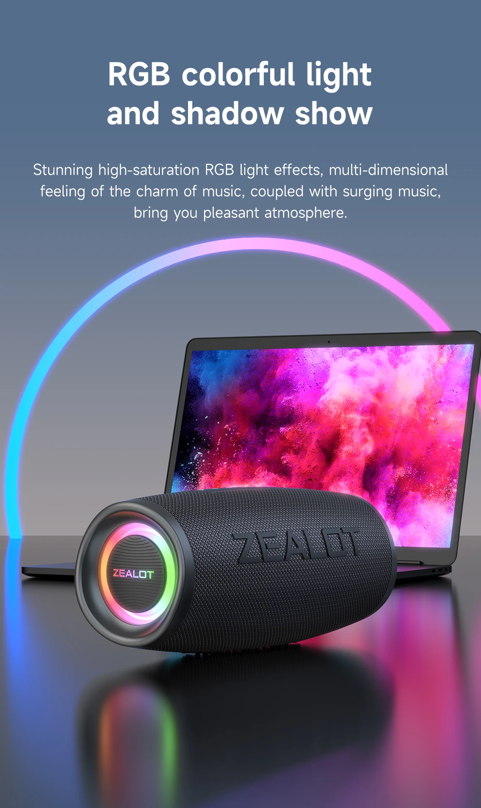 ZEALOT-S56 haut-parleur Bluetooth 40W puissance de sortie haut-parleur Bluetooth avec excellente performance des basses IPX6 étanche Camping en plein air