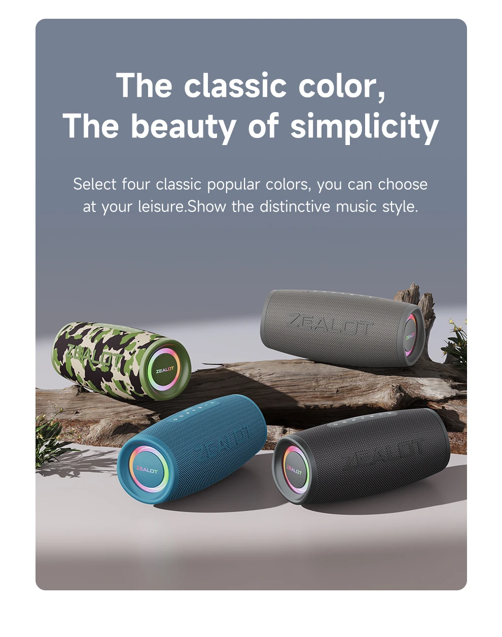 ZEALOT-S56 haut-parleur Bluetooth 40W puissance de sortie haut-parleur Bluetooth avec excellente performance des basses IPX6 étanche Camping en plein air