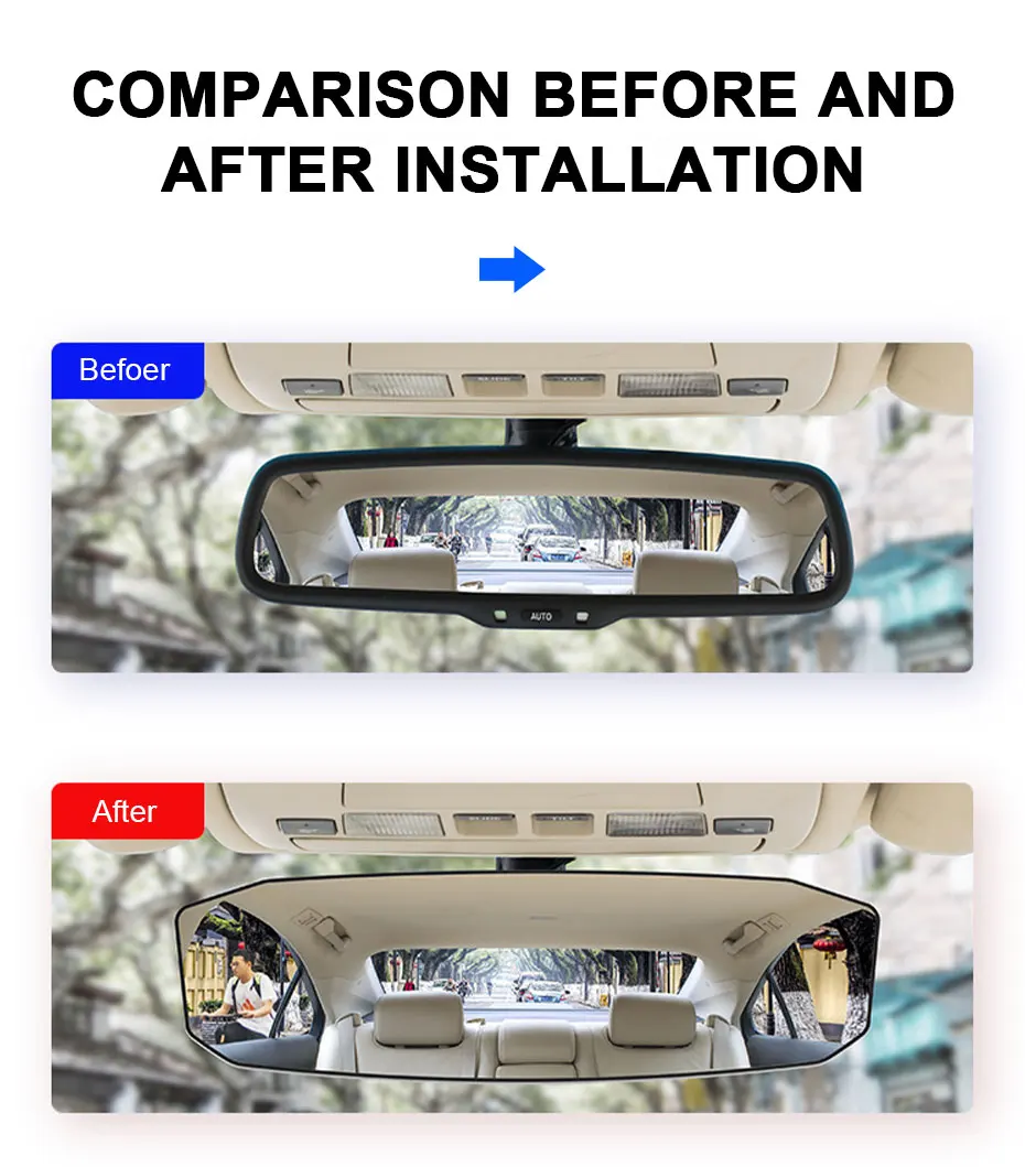 SEAMETAL voiture bébé rétroviseurs intérieur rétroviseur grand Angle convexe rétroviseur Anti-éblouissement grande Vision moniteur auxiliaire