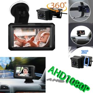 Moniteur de vue arrière CCD, écran IPS de 4.3 pouces, miroir de voiture pour bébé, grand Angle de vue réglable pour nourrissons, enfants, animaux domestiques, fonction de Vision nocturne