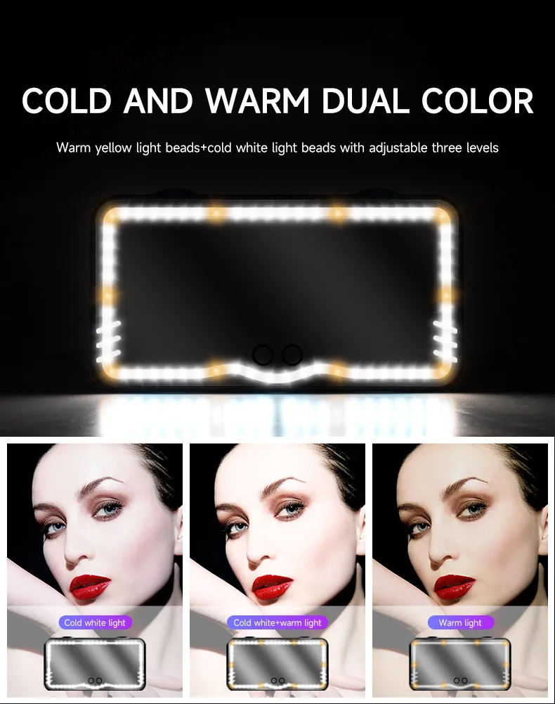 HD miroir voiture LED maquillage miroir pare-soleil plaque intérieur rétroviseur USB Charing réglable écran tactile Auto vanité miroir