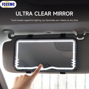 HD miroir voiture LED maquillage miroir pare-soleil plaque intérieur rétroviseur USB Charing réglable écran tactile Auto vanité miroir