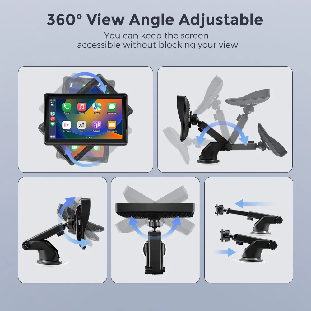 Autoradio Android sans fil avec transmetteur FM, lecteur de limitation stéréo, BT, WiFi, AUX, écran USB, 7 pouces Autoradio Android sans fil avec transmetteur FM, lecteur de limitation stéréo, BT, WiFi, AUX, écran USB, 7 pouces