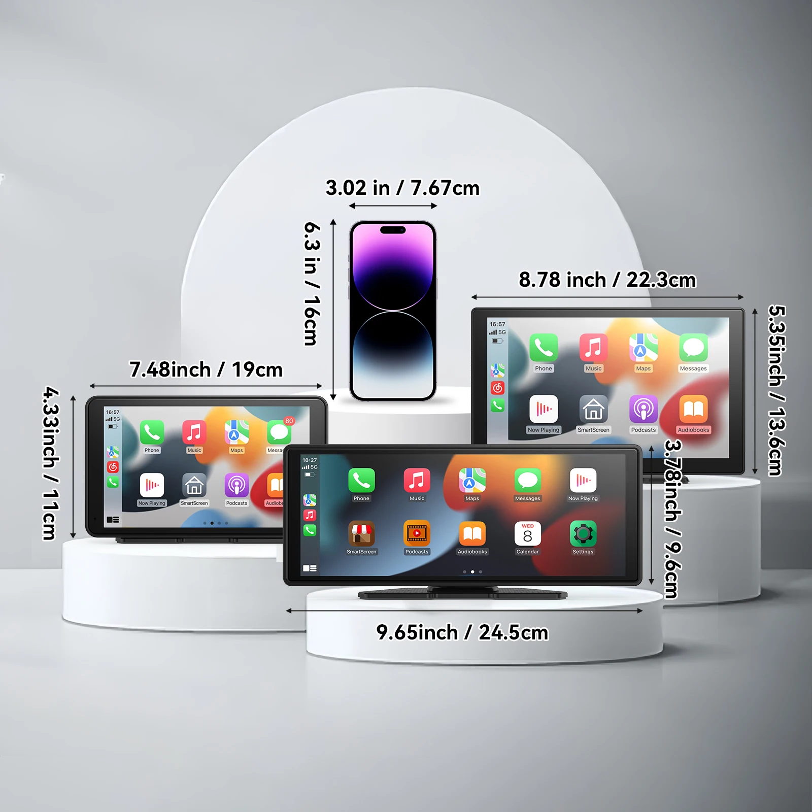 Carplay portable universel pour écran de voiture, écran Carplay sans fil stéréo de voiture sans fil avec Carplay Android Auto, écran tactile de voiture Carplay portable universel pour écran de voiture, écran Carplay sans fil stéréo de voiture sans fil avec Carplay Android Auto, écran tactile de voiture