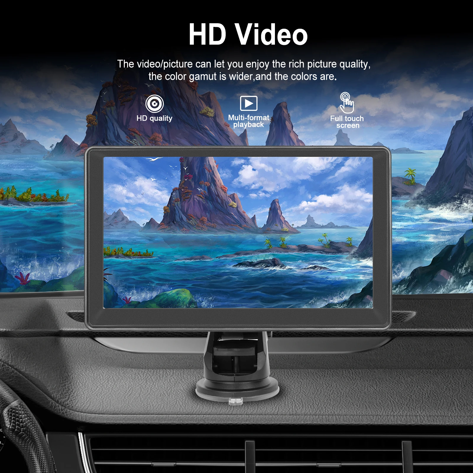 Hikity-Lecteur MP5 Carplay Portable pour Voiture, 7 Pouces, Intelligent, Compatible avec Android Auto, Apple Aiplay, Bluetooth, Musique