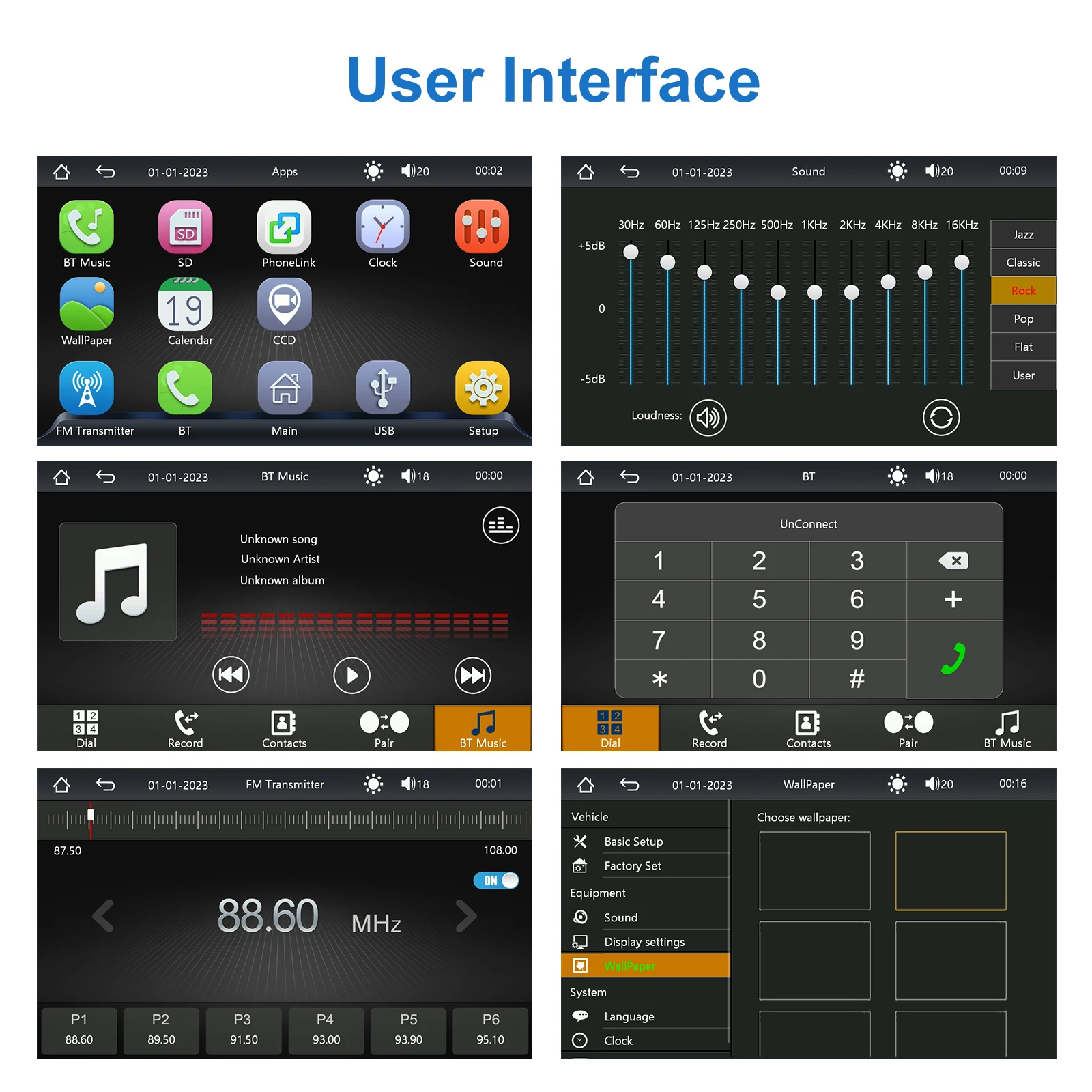 Hikity-Lecteur MP5 Carplay Portable pour Voiture, 7 Pouces, Intelligent, Compatible avec Android Auto, Apple Aiplay, Bluetooth, Musique