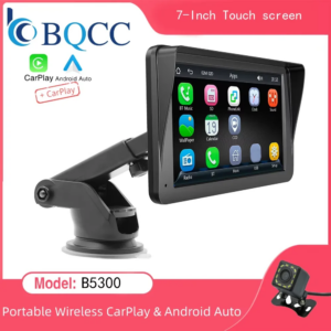 BQCC 7 pouces autoradio multimédia lecteur vidéo sans fil Carplay et sans fil Android Auto écran tactile pare-soleil 5300