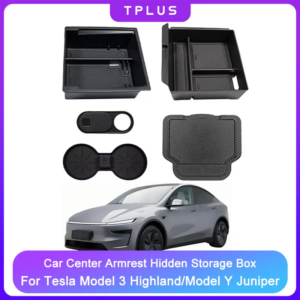 Boîte de rangement pour Tesla modèle Y Juniper 2025, modèle 3 2025, Console centrale des Highlands, accoudoir, plateau de rangement, couvercle, accessoires de rangement