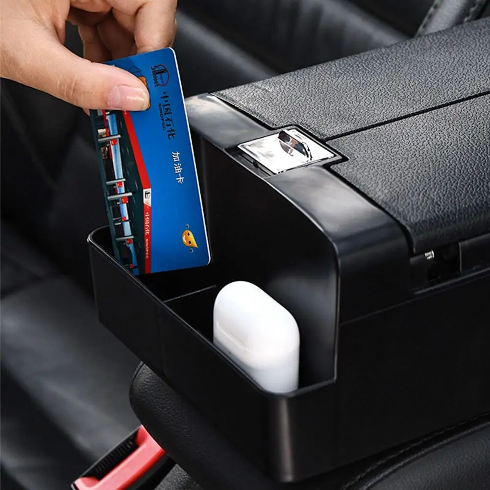Boîte de rangement d'accoudoir de voiture résistante à l'usure, avec porte-gobelet, fente pour carte, Console centrale, coussin d'accoudoir, boîte à mouchoirs à ouverture en un clic